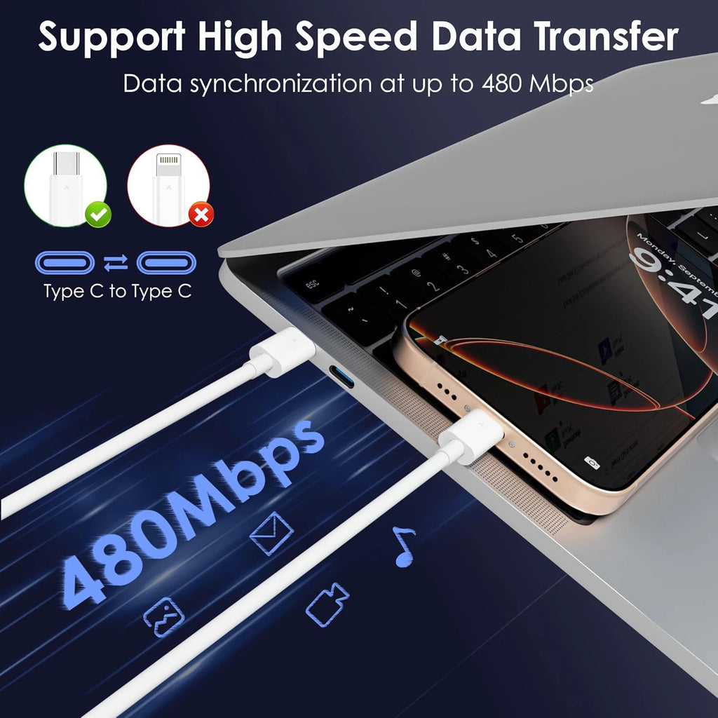 1.8M USB C to Type C Fast Charging Cable for Xiaomi Huawei Samsung Iphone 17 16 15 Series 60W Safe and Efficient Charger Line