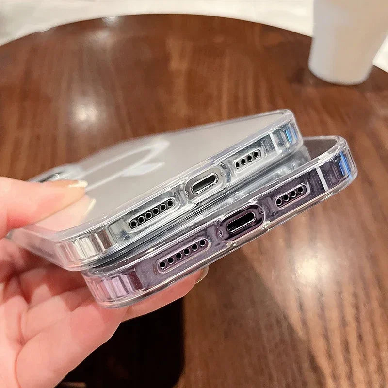 For Magesafe Magnetic Transparent Wireless Charger Case for Iphone 17 16 14 15 12 13 Pro Max 11 Funda Shockproof Acrylic Cover